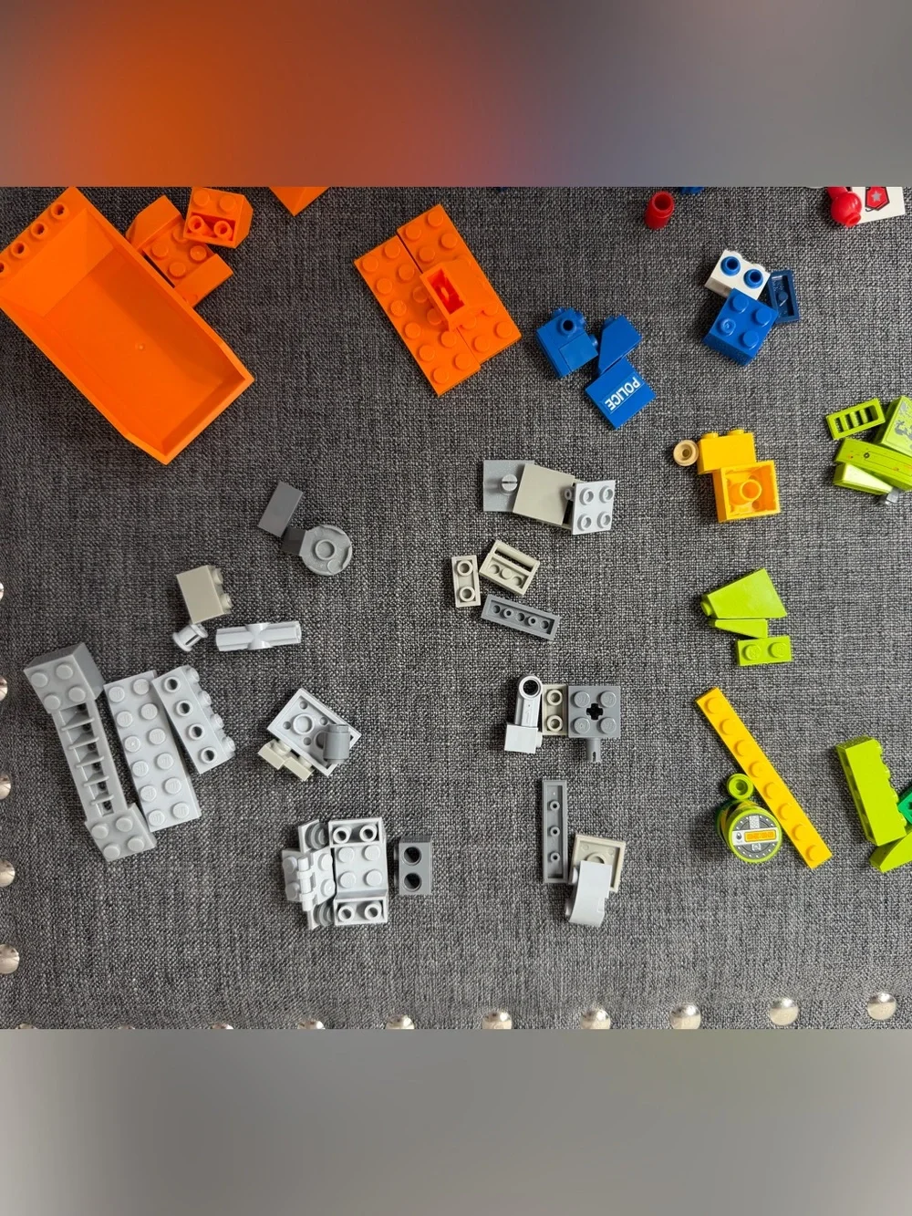 Lego Mixed Color Brick Lot - White, Black, Blue, Orange, Green, Red, Yellow
